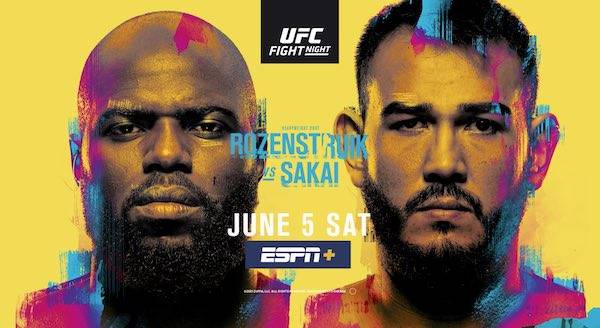 Watch UFC FIght Night Vegas 28: Rozenstruik vs. Sakai 6/5/2021 Live Online Full Show Online Free