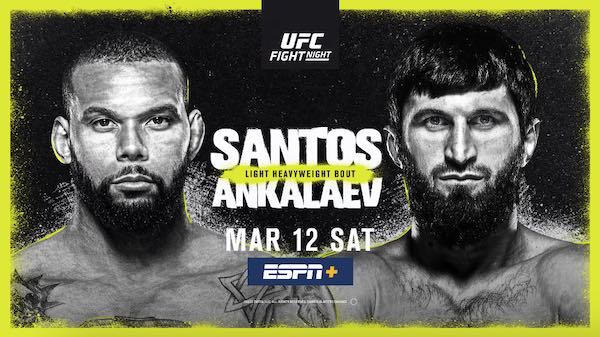 Watch UFC Fight Night Vegas 50: Santos vs. Ankalaev Full Show Online Free