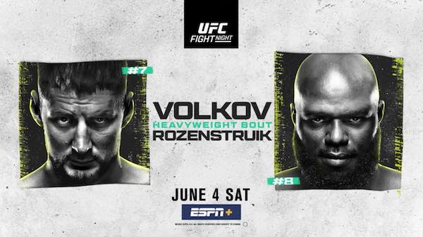 Watch UFC Fight Night Vegas 56: Volkov vs. Rozenstruik 6/4/2022 Full Show Online Free