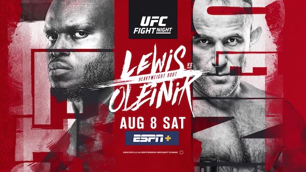 Watch UFC Fight Night Vegas 6: Lewis vs. Oleinik 8/8/20 Online Full Show Online Free