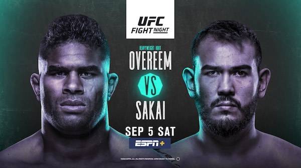 Watch UFC Fight Night Vegas 9: Overeem vs. Sakai 9/5/20 Live Online Full Show Online Free