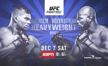 Watch UFC on ESPN: Overeem vs Rozenstruik 12/7/19 Full Show Online Free