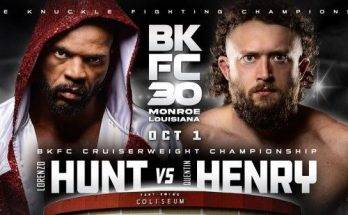 Watch BKFC 30 Monroe: Lorenzo Hunt vs. Quentin Henry 10/1/2022 Full Show Online Free