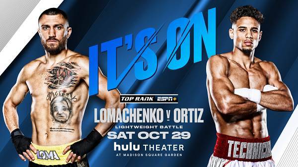 Watch Top Rank Boxing on ESPN: Vasiliy Lomachenko vs. Jamaine Ortiz 10/29/2022 Full Show Online Free