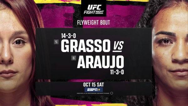 Watch UFC Fight Night Vegas 62: Grasso vs. Araujo 10/15/2022 Full Show Online Free