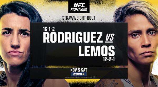 Watch UFC Fight Night Vegas 64: Rodriguez vs. Lemos 11/5/2022 Full Show Online Free