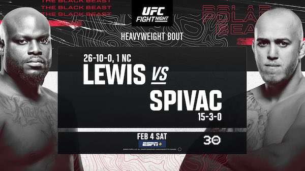 Watch UFC Fight Night Vegas 68: Lewis vs. Spivak 2/4/23 Full Show Online Free
