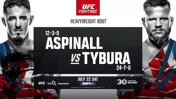 Watch UFC Fight Night London: Aspinall vs Tybura 7/22/23 22nd July 2023 Full Show Online Free