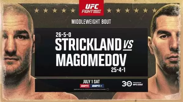 Watch UFC Fight Night Vegas 76: Strickland vs Magomedov 7/1/23 Full Show Online Free