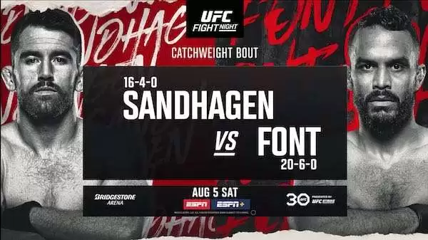 Watch UFC Fight Night Nashville: Sandhagen vs Font 8/5/23 5th August 2023 Full Show Online Free