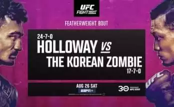 Watch UFC Fight Night Singapore: Holloway vs The Korean Zombie 8/26/23 26th August 2023 Full Show Online Free