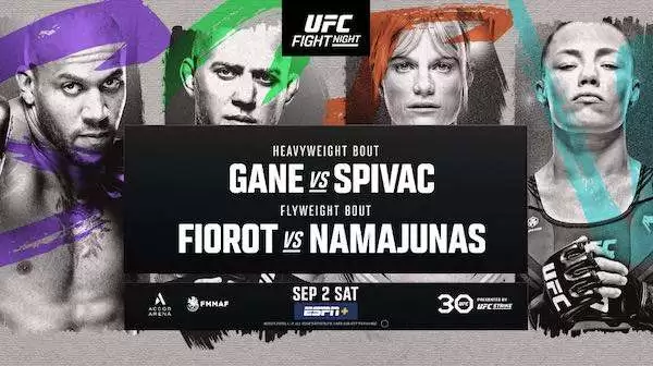 Watch UFC Fight Night Paris: Gane vs Spivac 9/2/23 2nd September 2023 Full Show Online Free